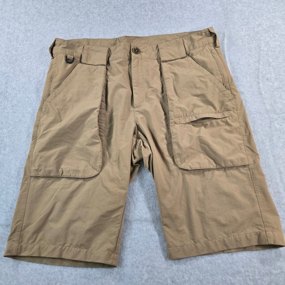 Beretta Mens Tactical Cargo Shorts Tan Ripstop Nylon Stretch Size L Large